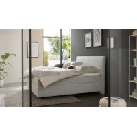 Interliving Boxspringbett Serie 1421 hellgrauer Stoffbezug Pollux 80 - Liegefläche ca. 180 x 200 cm