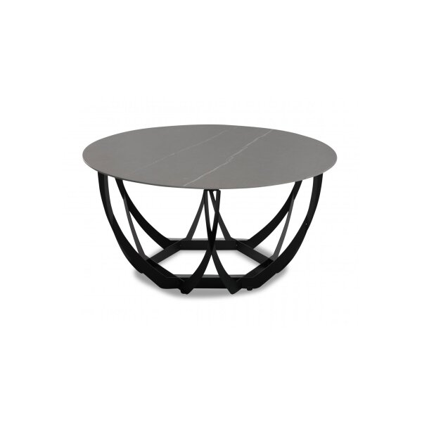 Couchtisch Maya 2 Hellgrau & Schwarz - Durchmesser ca. 80 cm