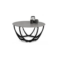 Couchtisch Maya 2 Hellgrau & Schwarz - Durchmesser ca. 80 cm