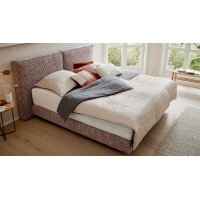 Interliving Boxspring Bett Serie 1421 magnolienfarbener Bezug Freya 160 - Liegefläche ca. 180 x 200 cm