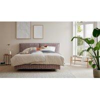 Interliving Boxspring Bett Serie 1421 magnolienfarbener Bezug Freya 160 - Liegefläche ca. 180 x 200 cm