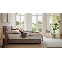 Interliving Boxspring Bett Serie 1421 magnolienfarbener Bezug Freya 160 - Liegefläche ca. 180 x 200 cm