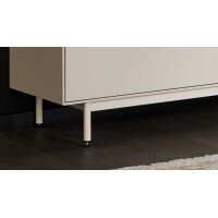 Interliving Wohnzimmer Serie 2034 - Sideboard beiger Lack & Eiche - vier Schubladen, eine Klapptür, Länge ca. 200 cm