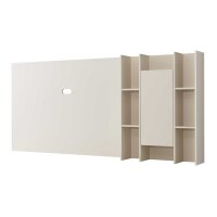 Interliving Wohnzimmer Serie 2034 - Aufsatzregal beiger Lack & Eiche - zweiteilig, Länge ca. 270 cm