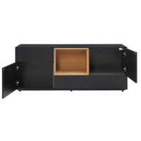 Interliving Wohnzimmer Serie 2034 - Sideboard schwarzer Lack & Eiche - zwei Schubladen, zwei Türen, Länge ca. 150 cm