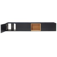 Interliving Wohnzimmer Serie 2034 - Lowboard schwarzer Lack & Eiche - vier Schubladen, eine Tür, Länge ca. 240 cm