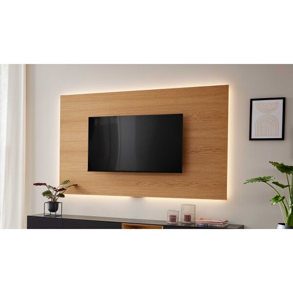 Interliving Wohnzimmer Serie 2034 - Wandpaneel Eiche - ca. 240 x 122 cm