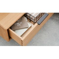 Interliving Schlafzimmer Serie 1015 – Hänge-Nachtkonsole links, Wildeiche - ca. 65 cm