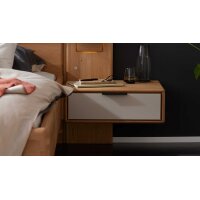 Interliving Schlafzimmer Serie 1015 – Hänge-Nachtkonsole rechts, Wildeiche - ca. 65 cm