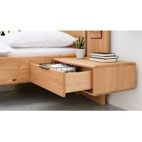 Interliving Schlafzimmer Serie 1015 – Hänge-Nachtkonsole rechts, Wildeiche - ca. 65 cm
