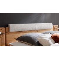 Interliving Schlafzimmer Serie 1015 – Bettgestell silberfarbener Bezug Etna & Wildeiche – Liegefläche ca. 180 x 200 cm