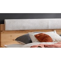 Interliving Schlafzimmer Serie 1015 – Bettgestell silberfarbener Bezug Etna & Wildeiche – Liegefläche ca. 180 x 200 cm