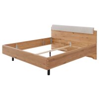 Interliving Schlafzimmer Serie 1015 – Komplettzimmer Wildeiche & silberfarbener Bezug Etna – fünftürig, Liegefläche 180 x 200 cm