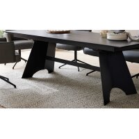 Interliving Esszimmer Serie 5123 – Kulissentisch Glas-Keramik Oxid & schwarzes Metall - ca. 220 - 340 x 100 cm