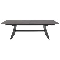 Interliving Esszimmer Serie 5123 – Kulissentisch Glas-Keramik Oxid & schwarzes Metall - ca. 220 - 340 x 100 cm