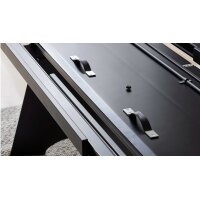 Interliving Esszimmer Serie 5123 – Kulissentisch Glas-Keramik Oxid & schwarzes Metall - ca. 220 - 340 x 100 cm