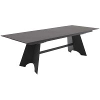 Interliving Esszimmer Serie 5123 – Kulissentisch Glas-Keramik Oxid & schwarzes Metall - ca. 250 - 400 x 100 cm