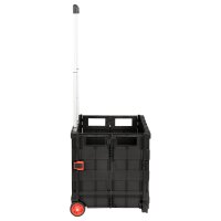 vidaXL Wagen Schwarz und Rot 35 x 39 x 92 cm PP und Elastomer Schwarz 42033393