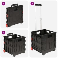 vidaXL Wagen Schwarz und Rot 35 x 39 x 92 cm PP und Elastomer Schwarz 42033393