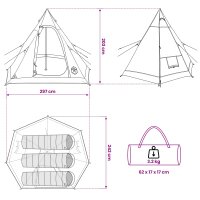 vidaXL 3 Personen Grün 185T Polyester mit PU-Beschichtung Grün 42042206