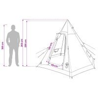 vidaXL 3 Personen Grün 185T Polyester mit PU-Beschichtung Grün 42042206