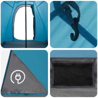 vidaXL 3 Personen Blau 185T Polyester mit PU-Beschichtung Blau 42042207