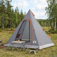 vidaXL 3 Personen Grau und Orange 185T Polyester mit...