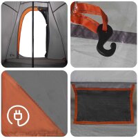 vidaXL 3 Personen Grau und Orange 185T Polyester mit PU-Beschichtung Grau 42042208