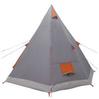 vidaXL 3 Personen Grau und Orange 185T Polyester mit PU-Beschichtung Grau 42042208