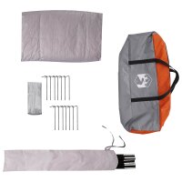 vidaXL 3 Personen Grau und Orange 185T Polyester mit PU-Beschichtung Grau 42042208