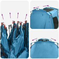 vidaXL 3 Personen 3-Personen Blau 185T Polyester mit PU-Beschichtung Blau 42042275