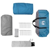 vidaXL 3 Personen 3-Personen Blau 185T Polyester mit PU-Beschichtung Blau 42042275