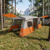 vidaXL 3 Personen Grau und Orange 185T Polyester mit...