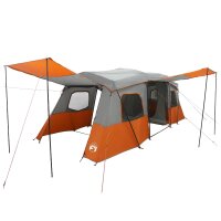 vidaXL 3 Personen Grau und Orange 185T Polyester mit...