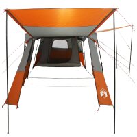 vidaXL 3 Personen Grau und Orange 185T Polyester mit PU-Beschichtung Grau 42042276