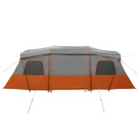 vidaXL 3 Personen Grau und Orange 185T Polyester mit PU-Beschichtung Grau 42042276