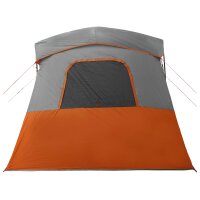 vidaXL 3 Personen Grau und Orange 185T Polyester mit PU-Beschichtung Grau 42042276