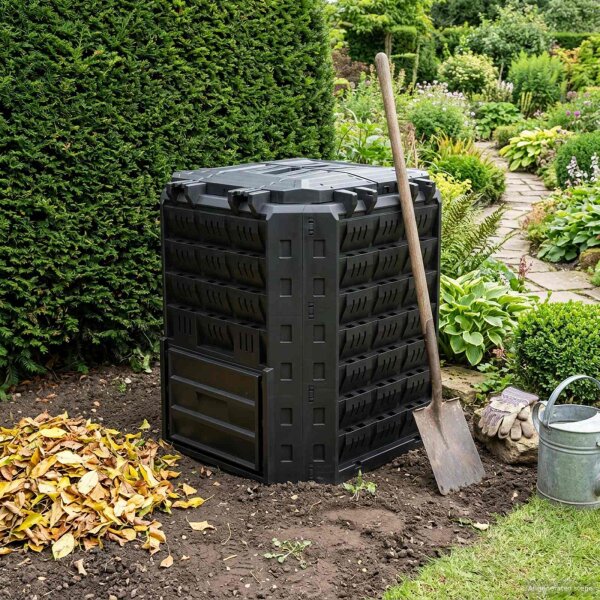 vidaXL Gartenkomposter Schwarz 71 x 71 x 81,5 cm 100% PP Schwarz 42033411