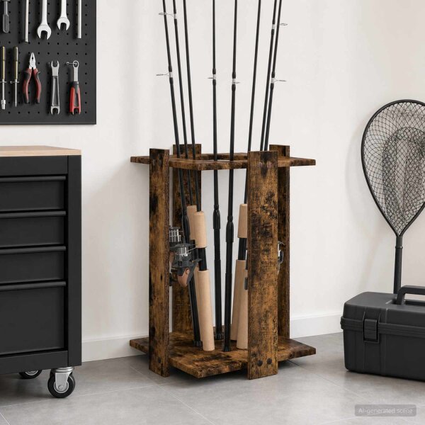 vidaXL Billardqueue-Ständer Holzwerkstoff 42 x 43 x 60 cm Raucheiche Braun 3429730