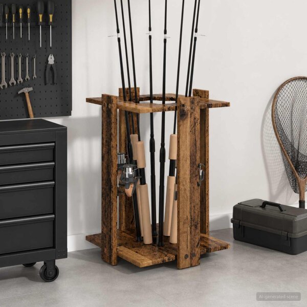 vidaXL Billardqueue-Ständer Holzwerkstoff 42 x 43 x 60 cm Altholz Braun 3429732