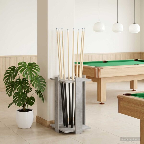 vidaXL Billardqueue-Ständer Holzwerkstoff 42 x 43 x 60 cm Betongrau Grau 8006785