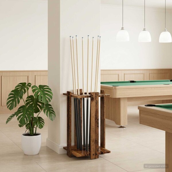 vidaXL Billardqueue-Ständer Holzwerkstoff 42 x 43 x 60 cm Altholz Braun 8006789
