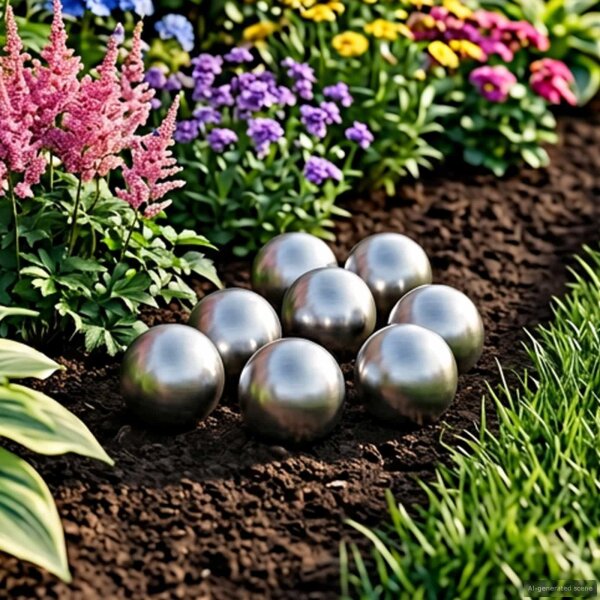 vidaXL Gebürsteter Ball 8 Stk. Ø 5 cm Silber Edelstahl 201 Silber 42008412