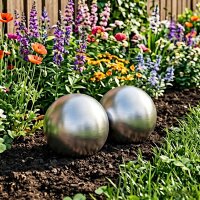 vidaXL Gebürsteter Ball 2 Stk. Ø 15 cm Silber...