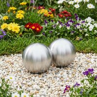 vidaXL Gebürsteter Ball 2 Stk. Ø 15 cm Silber Edelstahl 201 Silber 42008415