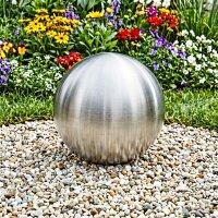 vidaXL Gebürsteter Ball Ø 47 cm Silber Edelstahl 201 Silber 42008419