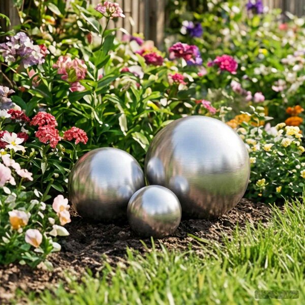 vidaXL Gebürsteter Ball 3 Stk. Ø 20 cm Silber Edelstahl 201 Silber 42008420