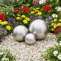 vidaXL Gebürsteter Ball 3 Stk. Ø 20 cm Silber Edelstahl 201 Silber 42008420