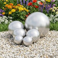vidaXL Gebürsteter Ball 6 Stk. Ø 15 cm Silber Edelstahl 201 Silber 42008421