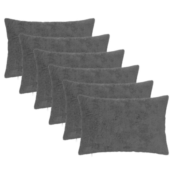 vidaXL Kissenbezug 6 stk. HEERLEN Dunkelgrau 50 x 80 cm Dunkelgrau 912172